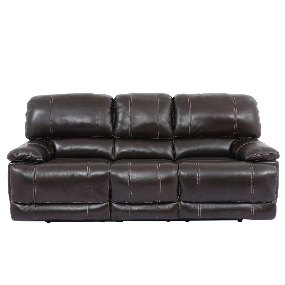 Leather Power Reclining Sofa with Power Headrest - Alpine Outlets