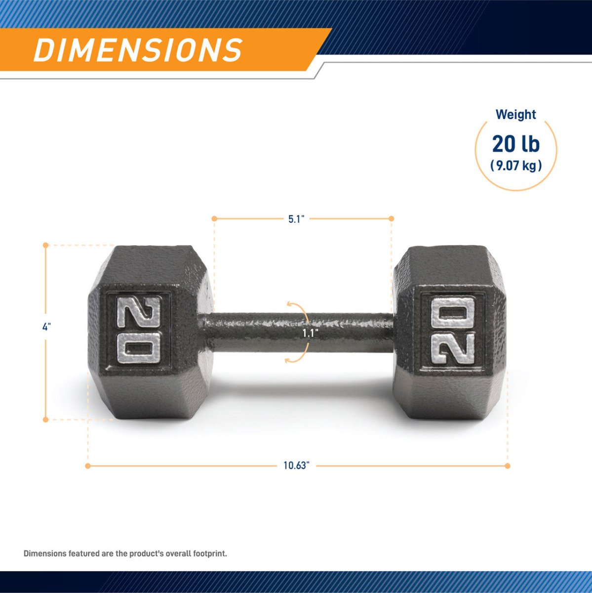 Marcy 20lb Hex Dumbbell - Alpine Outlets