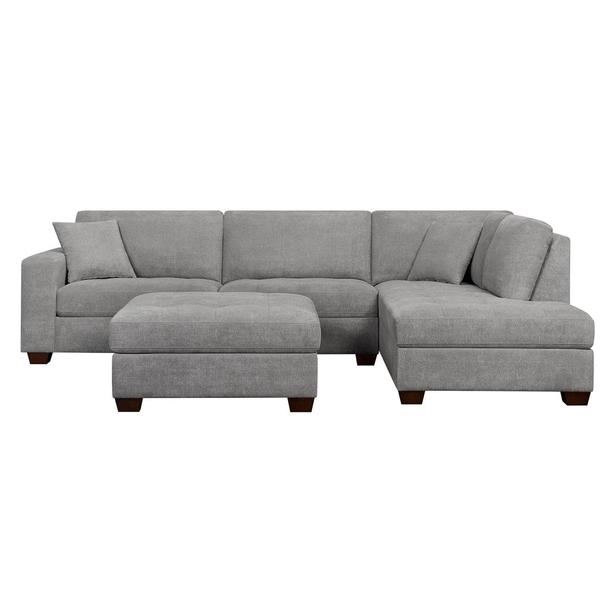 Miles Fabric Sectional with Ottoman - Alpine Outlets