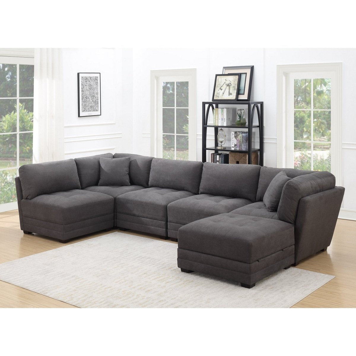 Norris 6-Piece Fabric Modular Sectional - Alpine Outlets