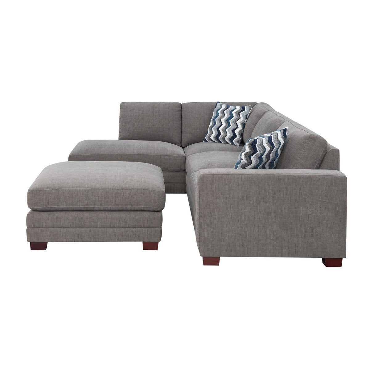 Penelope Fabric Sectional with Ottoman - Alpine Outlets