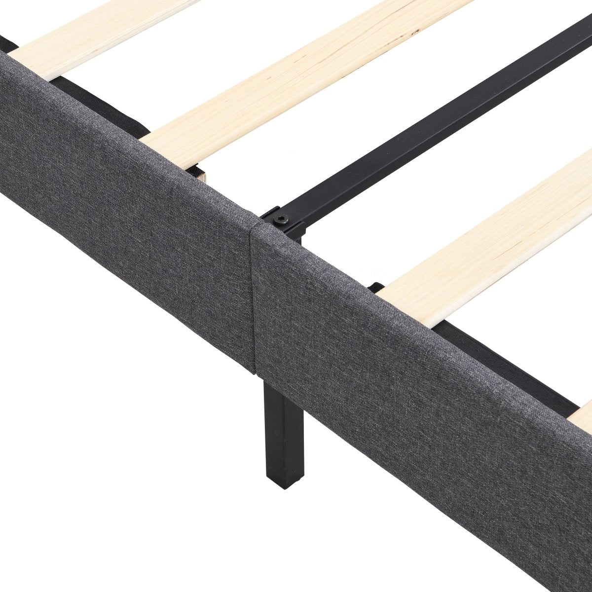 Queen Size Platform Bed Frame - Gray - Alpine Outlets