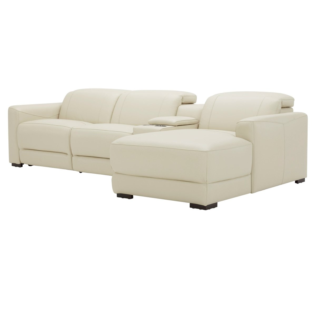 Tampa Leather Power Reclining Sectional with Power Headrest - Alpine Outlets