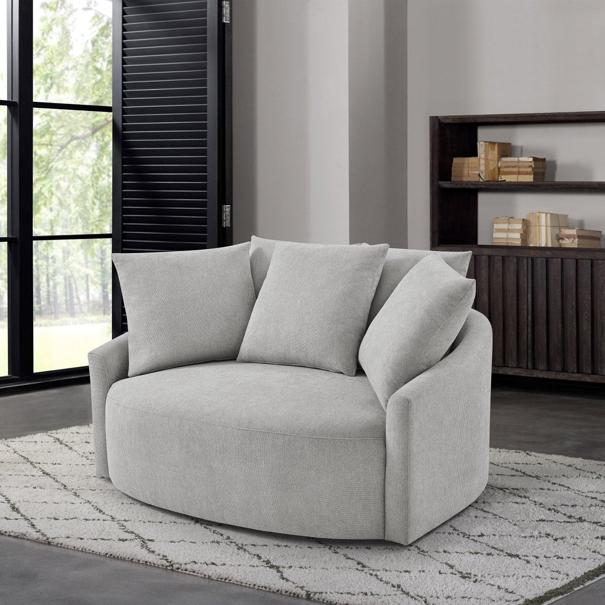 Thomasville 59" Fabric Swivel Chair - Alpine Outlets