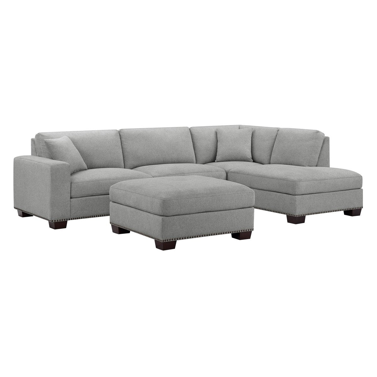 Thomasville Artesia Fabric Sectional with Ottoman - Alpine Outlets