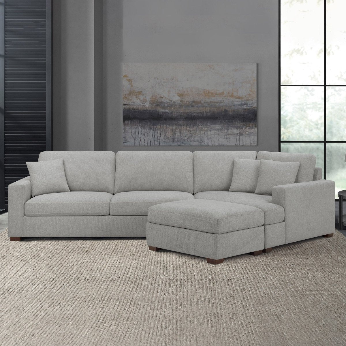 Thomasville Ezra Fabric Sectional with Ottoman - Alpine Outlets