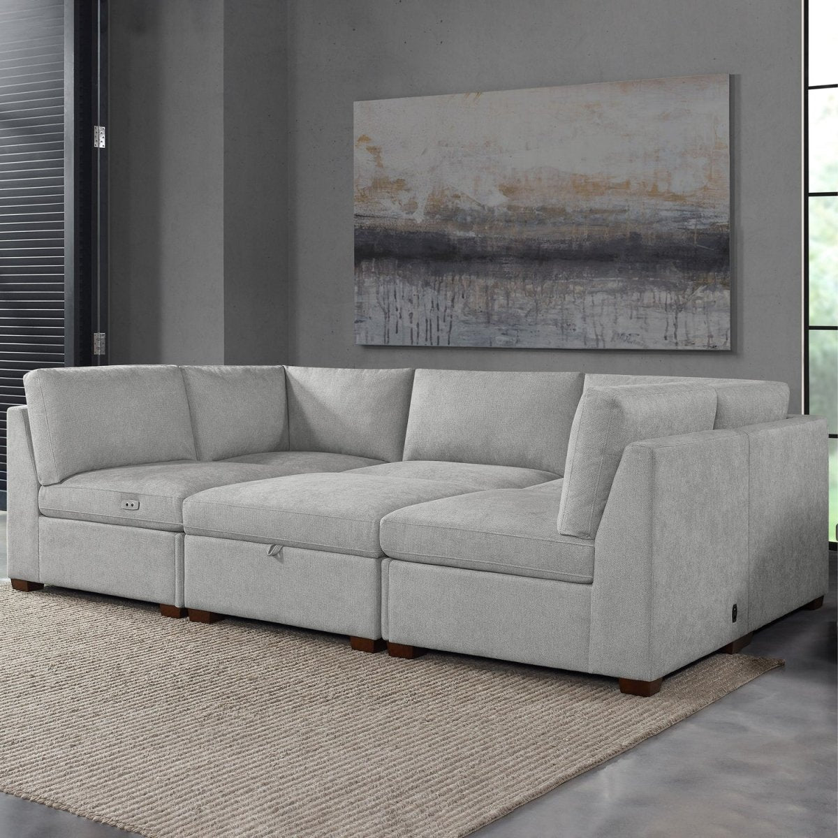 Thomasville Rockford 6-Piece Fabric Modular Sectional - Alpine Outlets